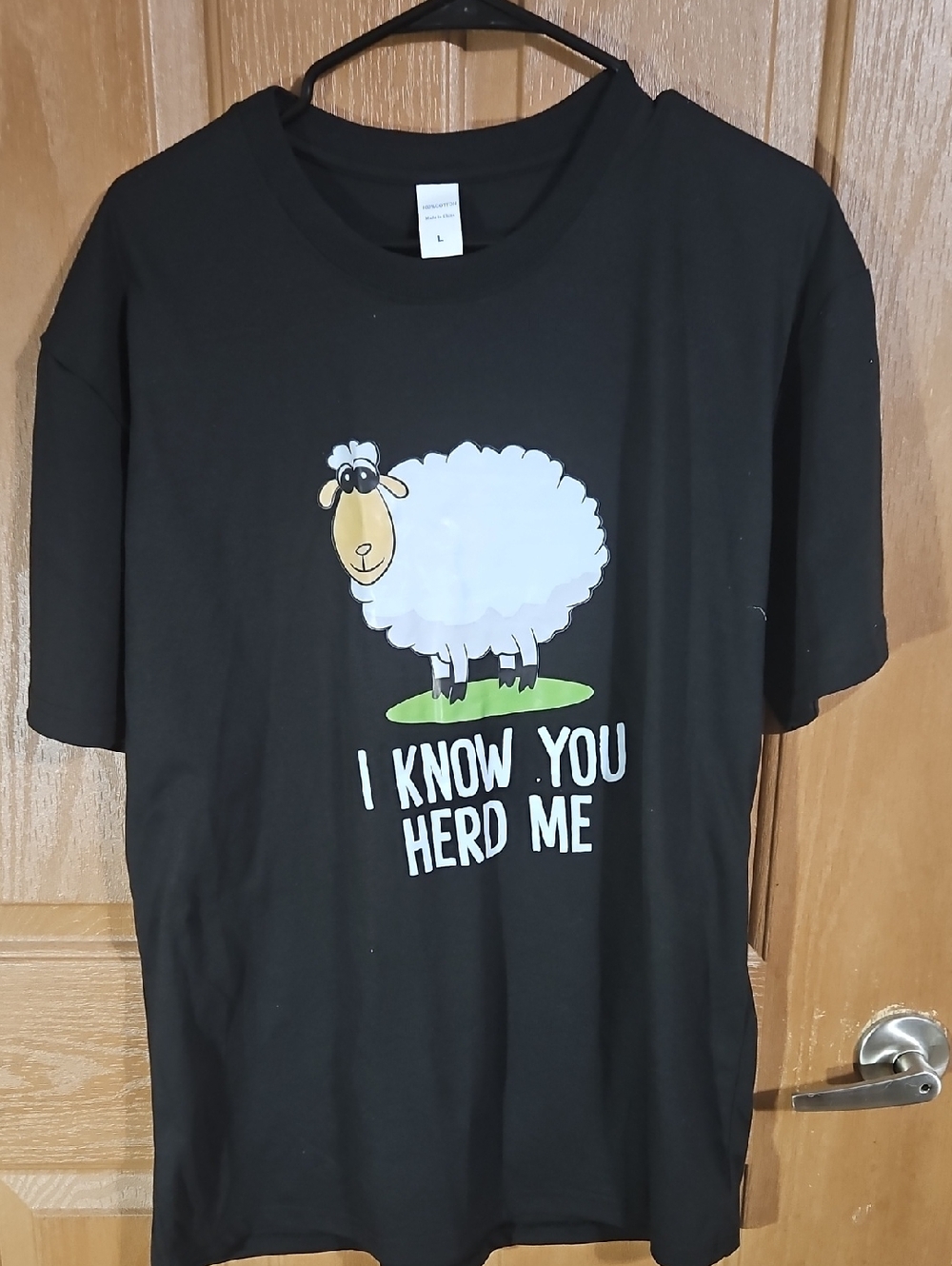 Black Graphic Sheep Tee - I Know You Herd Me